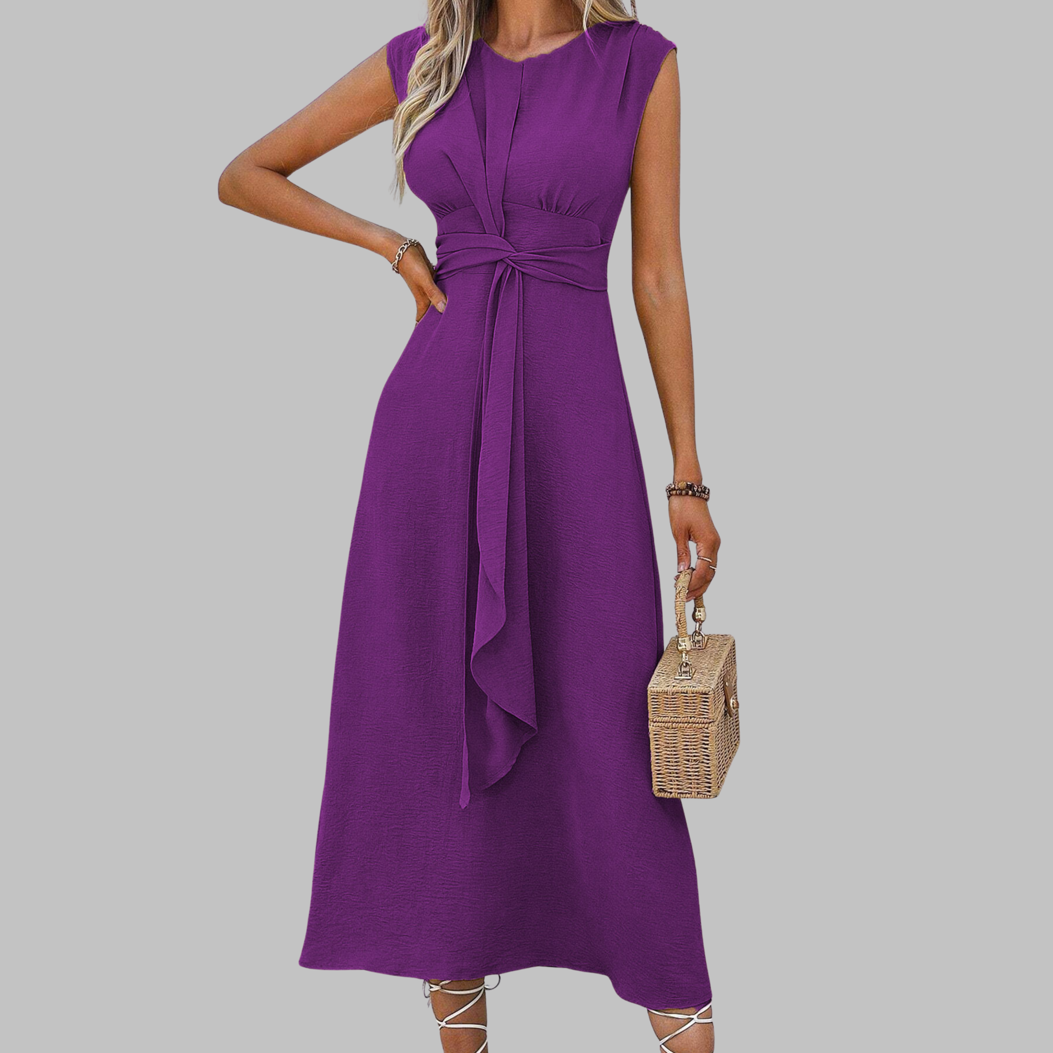 Women's Elegant Sleeveless Round Neck Maxi Dress