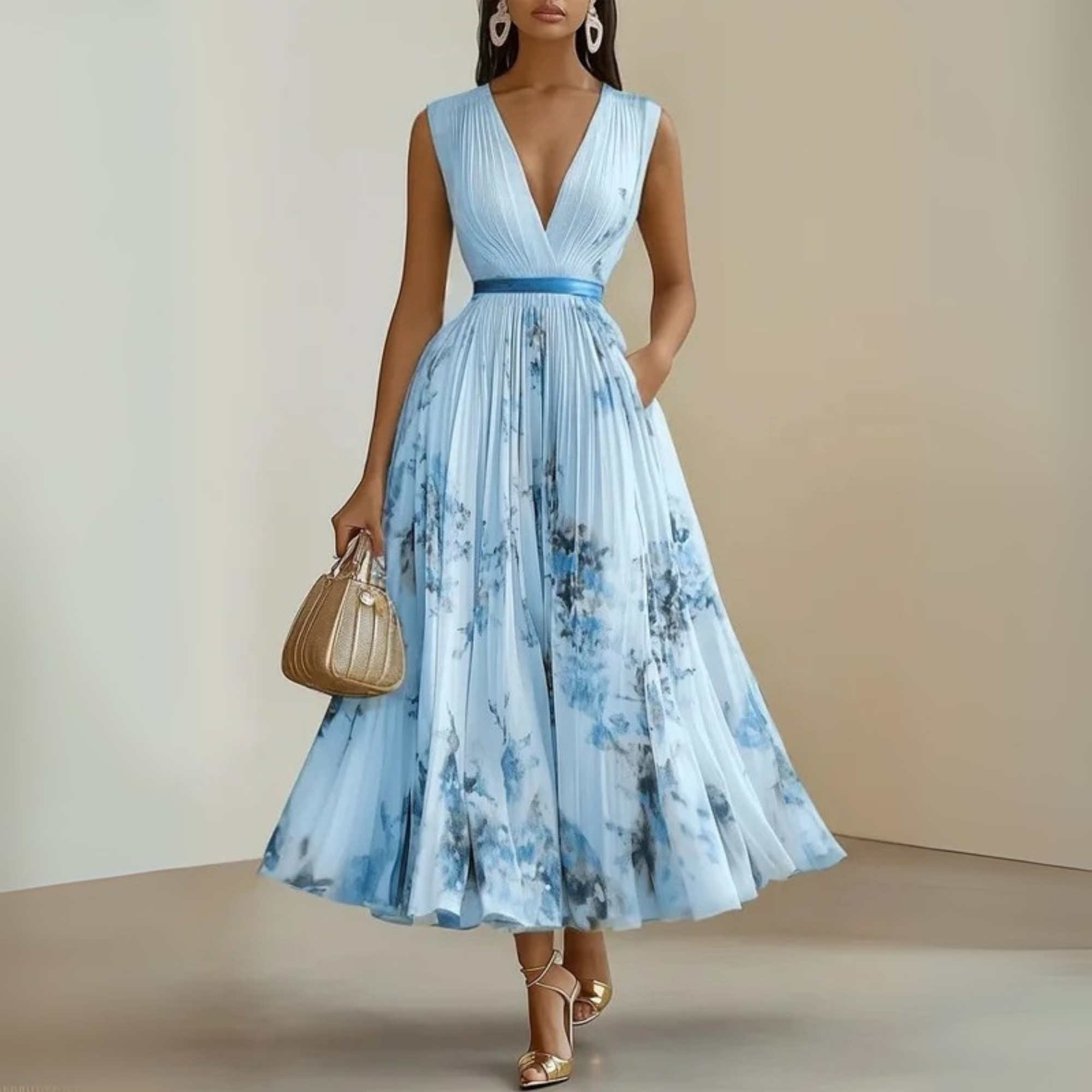 Women's Flowy Sleeveless Summer Maxi Dress
