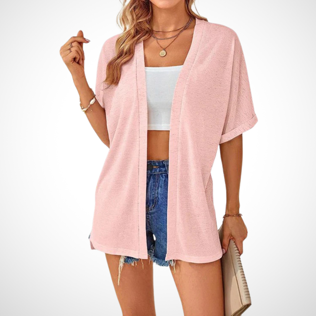 Women's Stylish Flowy Short Sleeve Cardigan
