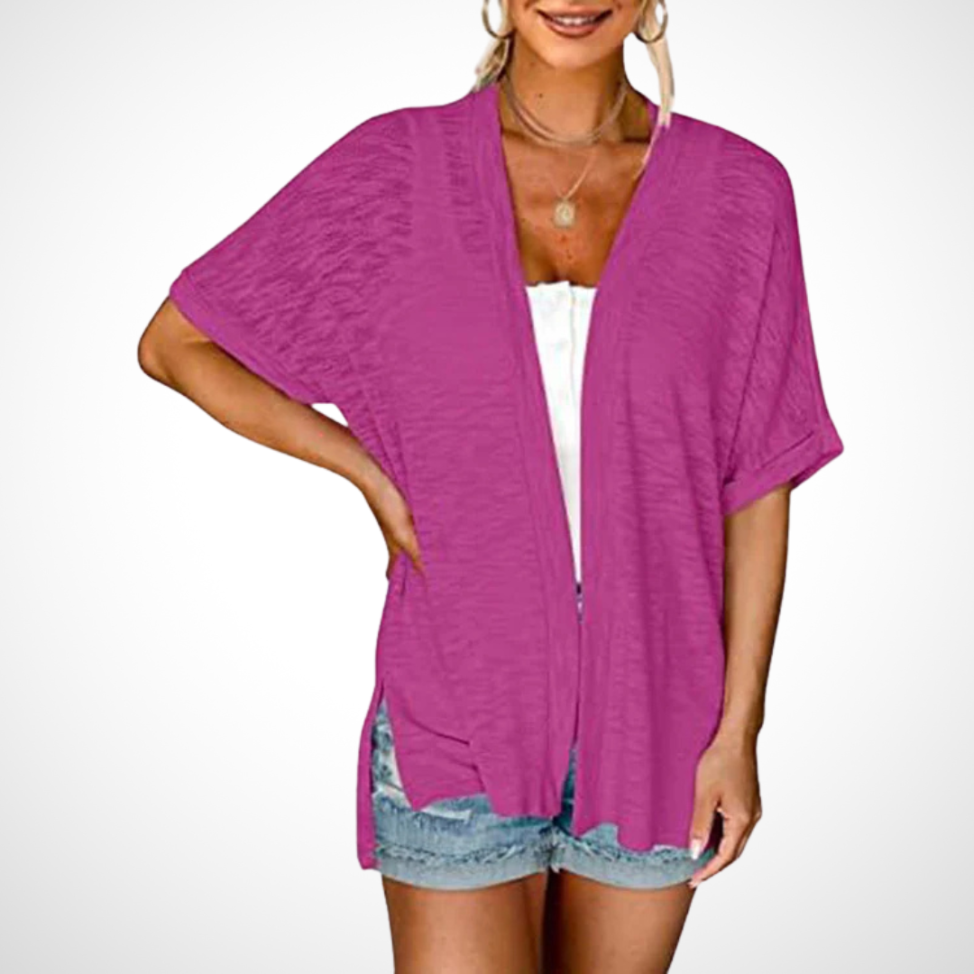 Women's Stylish Flowy Short Sleeve Cardigan
