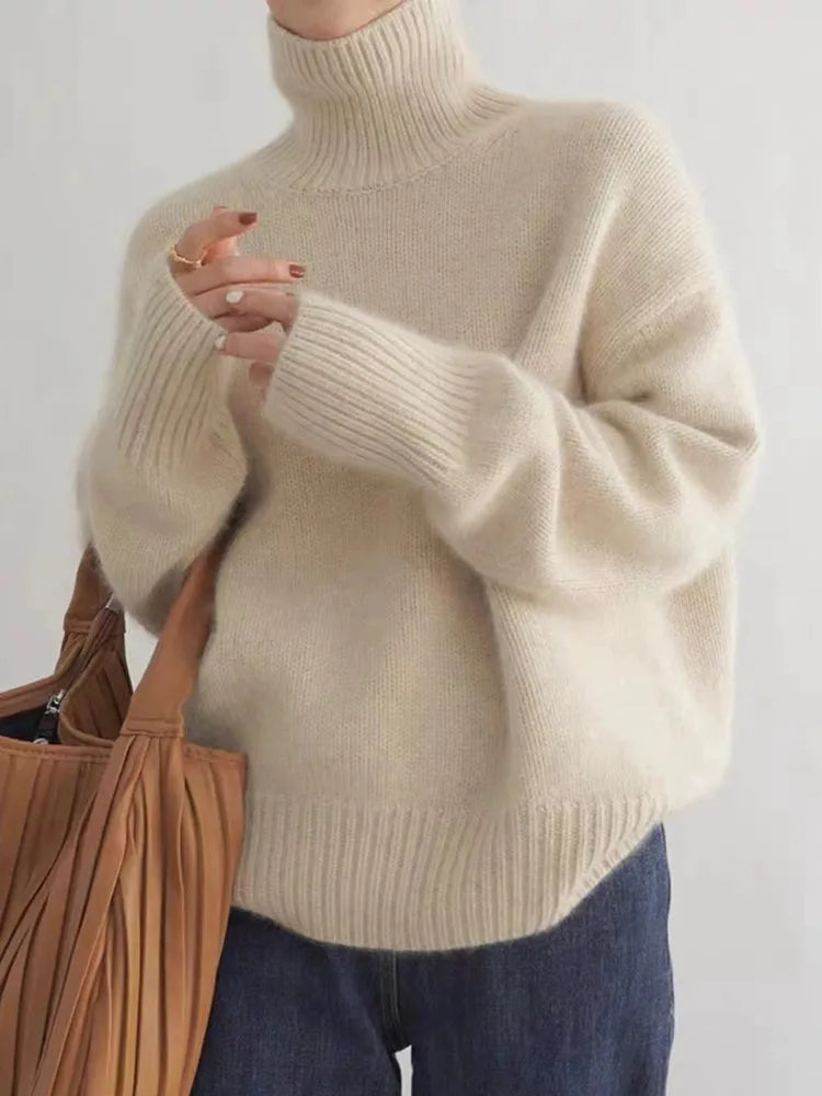 Women's Sweater With High Collar