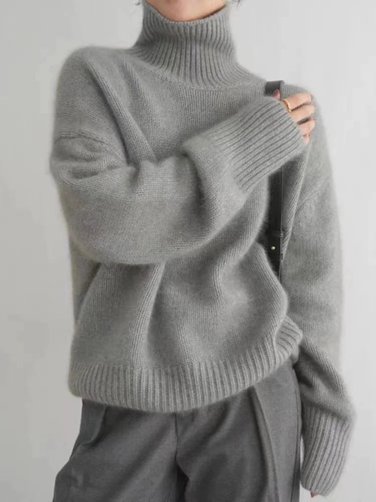 Women's Sweater With High Collar