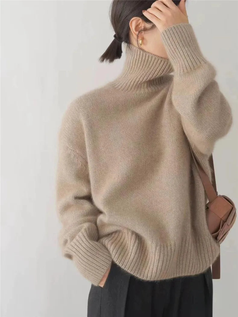 Women's Sweater With High Collar