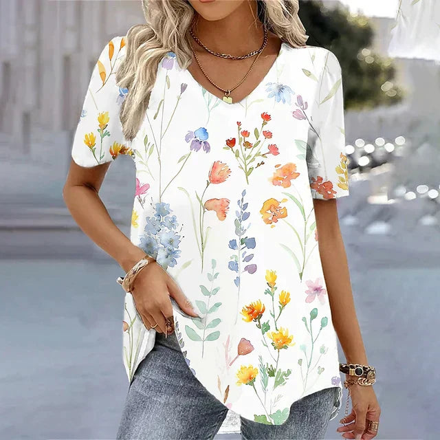 Women’s Striped V-Neck T-Shirt