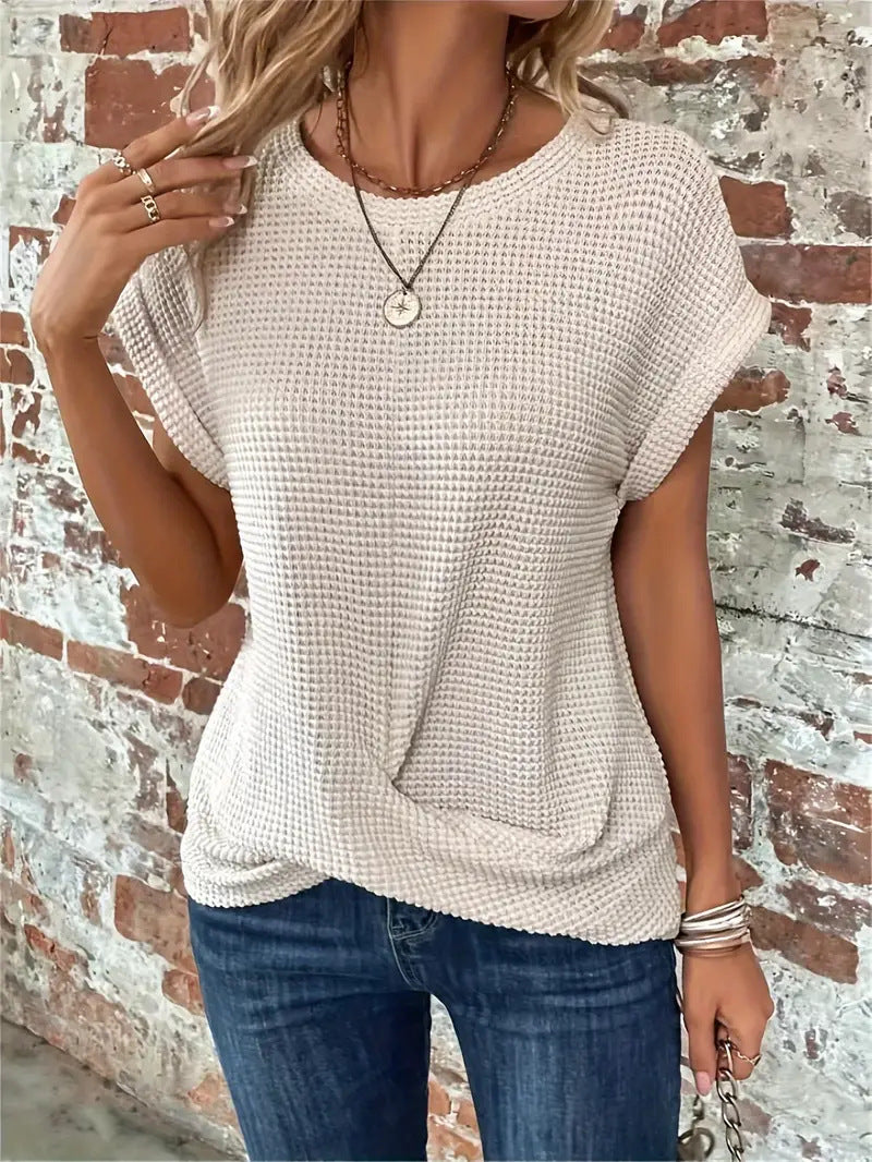 Women's Waffle Knit Casual Tee