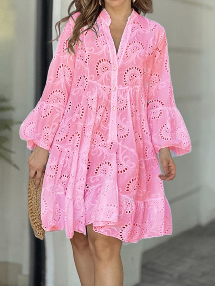 Women's Pattern Tiered Mini Dress