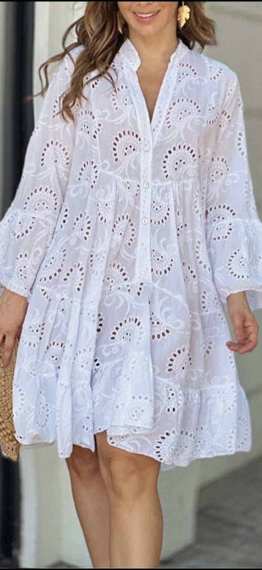 Women's Pattern Tiered Mini Dress