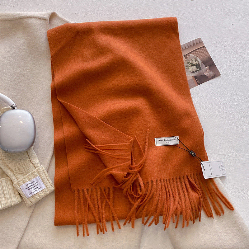 Women's Comfy Soft Plain Tassel Scarf Shawls