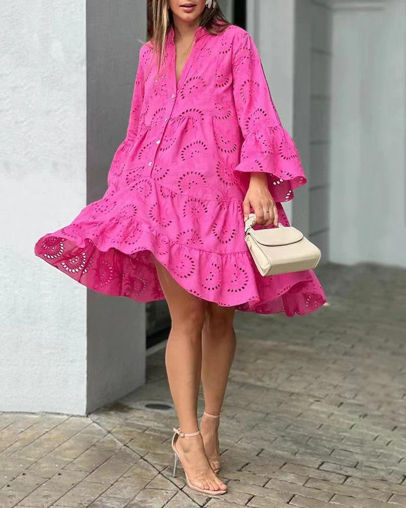 Women's Pattern Tiered Mini Dress