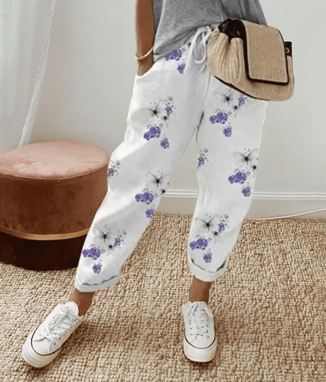Women's Flattering Fit & Comfort Waistband Trouser With Print