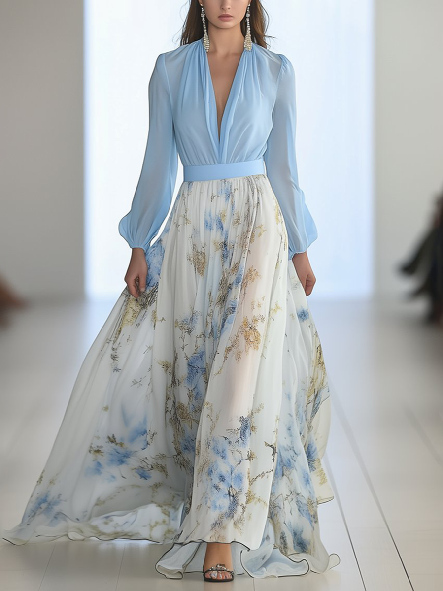 Women's Maxi Dress with Dazzling Floral Print