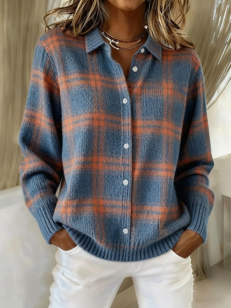 Women's Soft Blouse Checkered