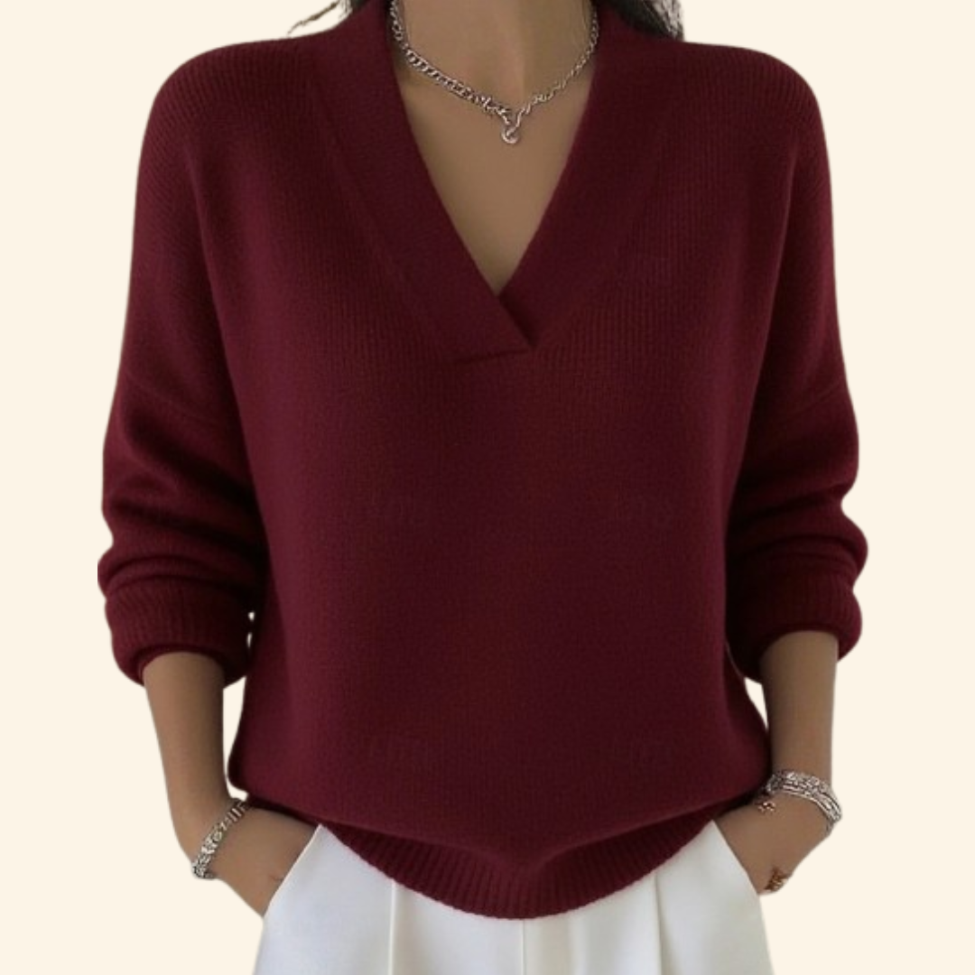 Women's Relaxed V-Neck Sweater