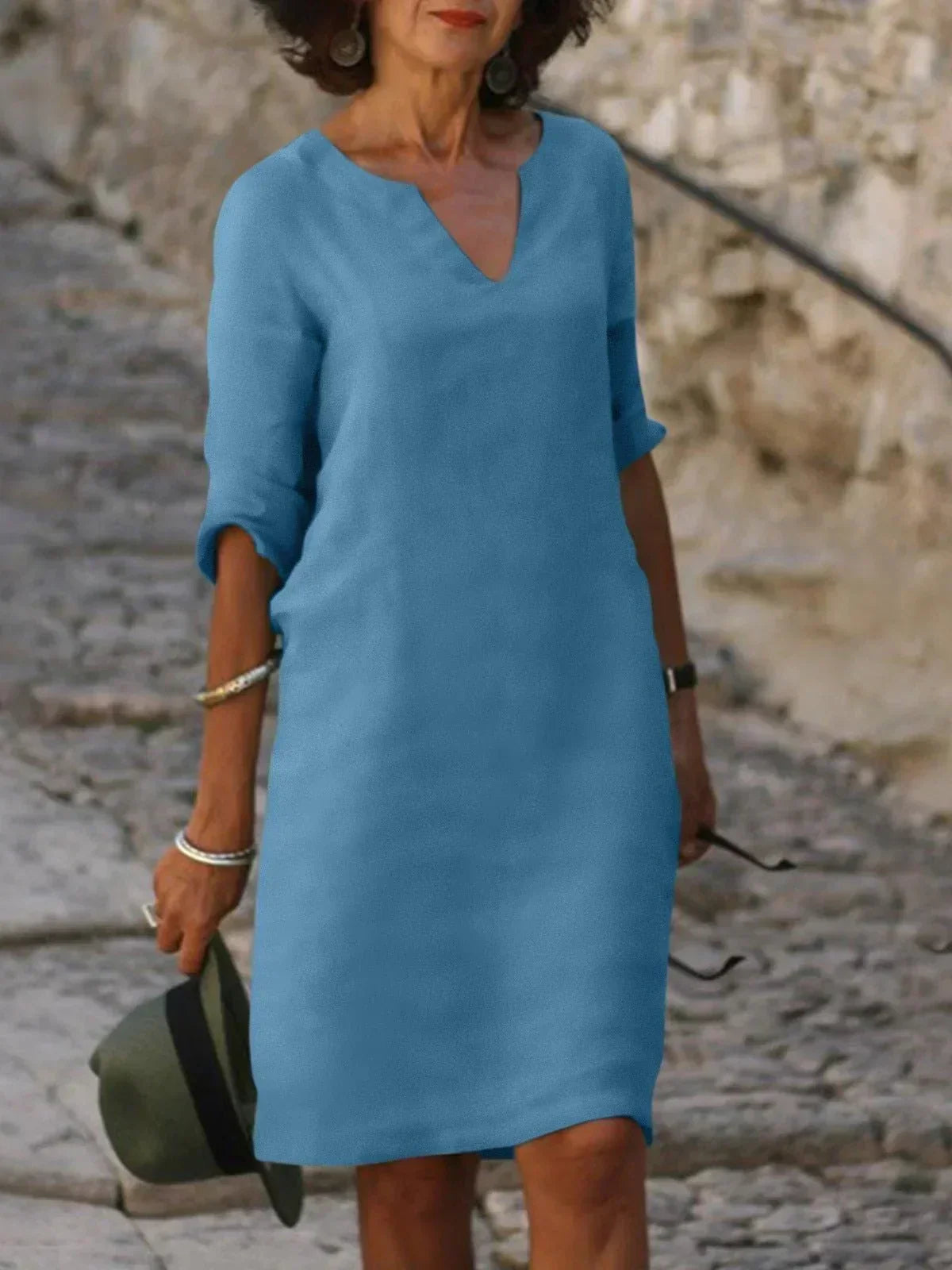 Women's Elegant Dress with V-Neck