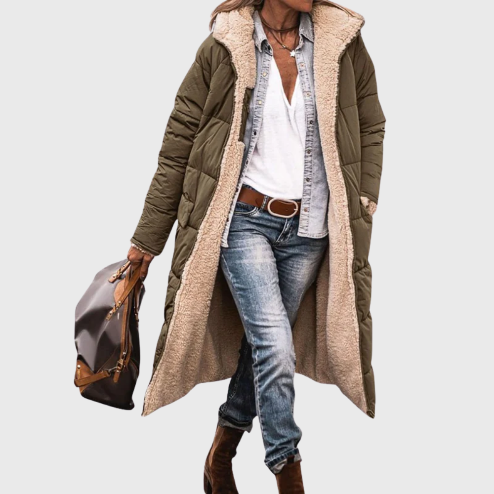 Women's Reversible Wool-Lined Puffer Coat