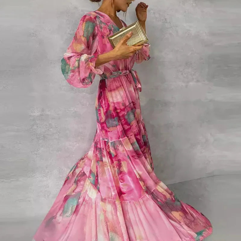 Women's Elegant Floral Handmade Dress