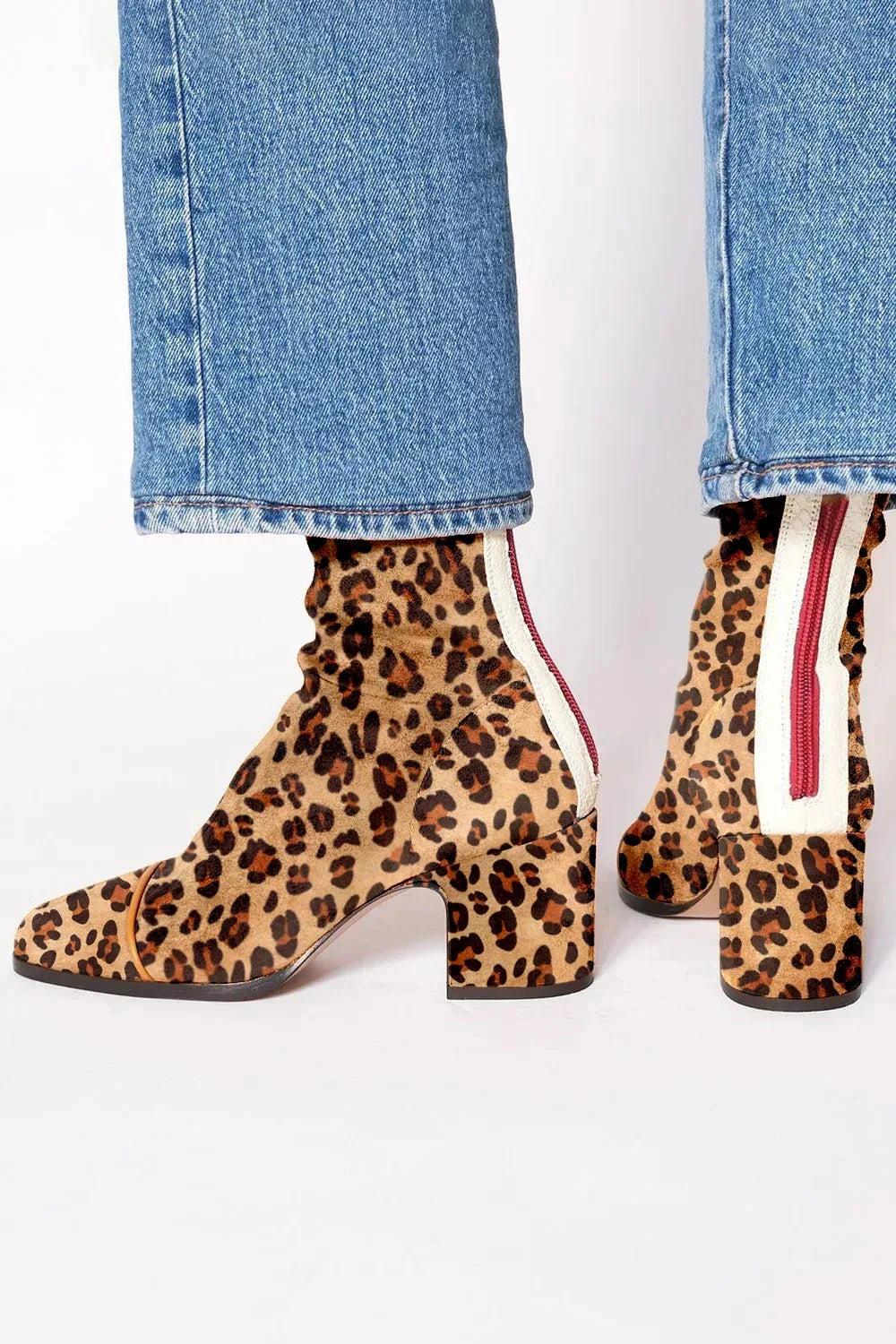 Women's Square toe heeled boots