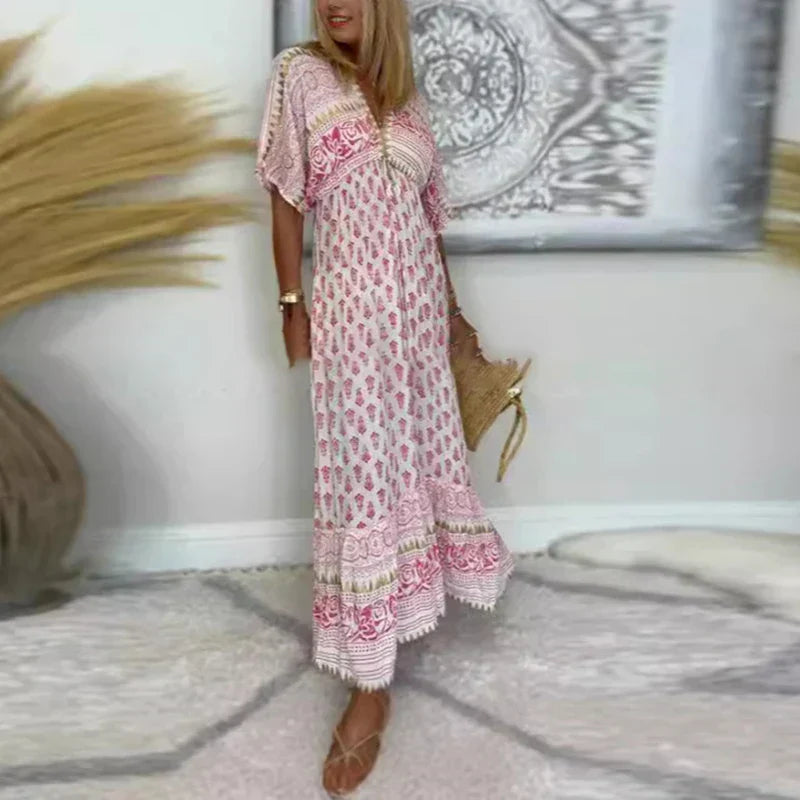 Women's Boho Print Maxi Dress