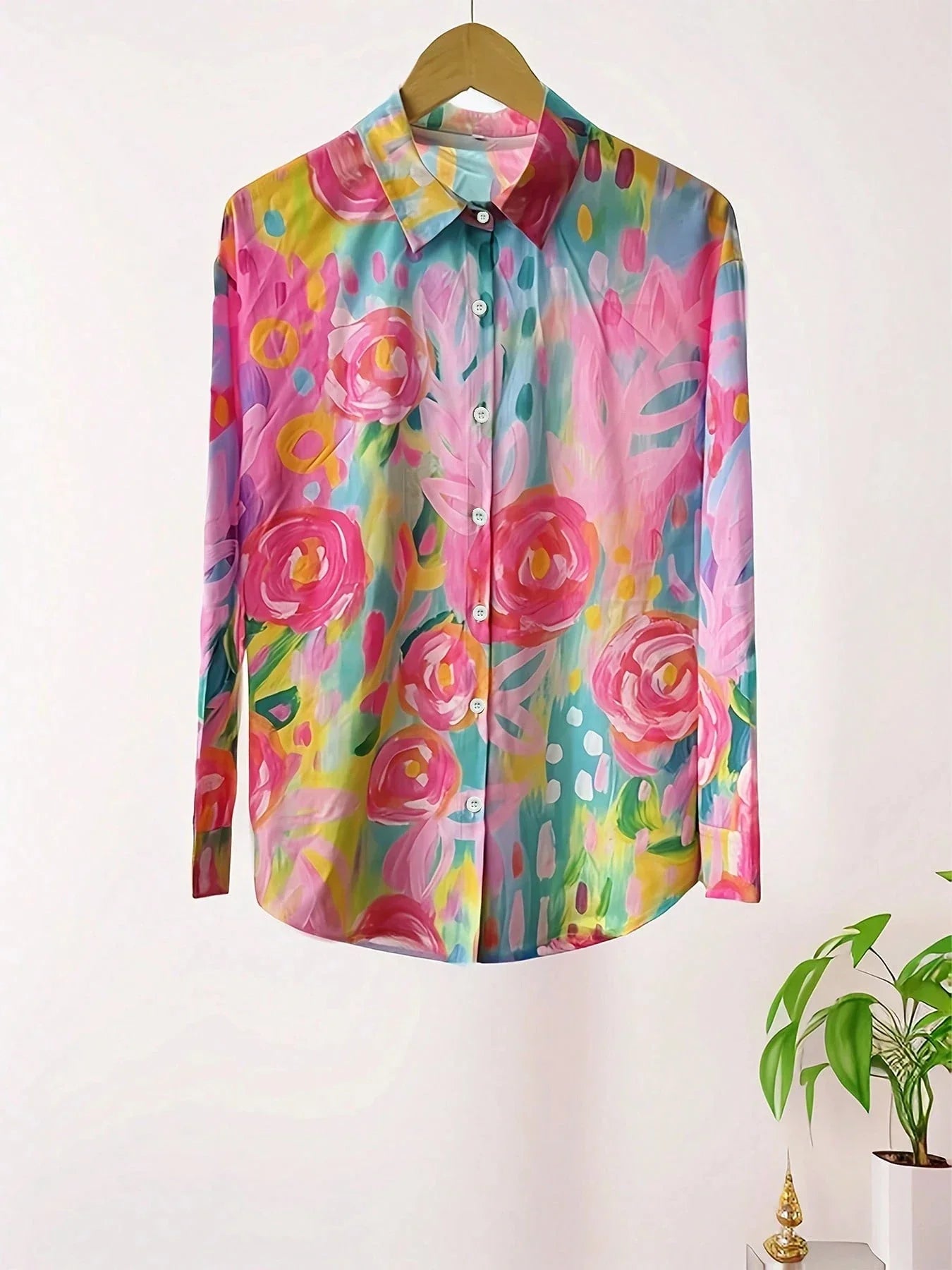 Women's Colorful Blouse with Playful Print