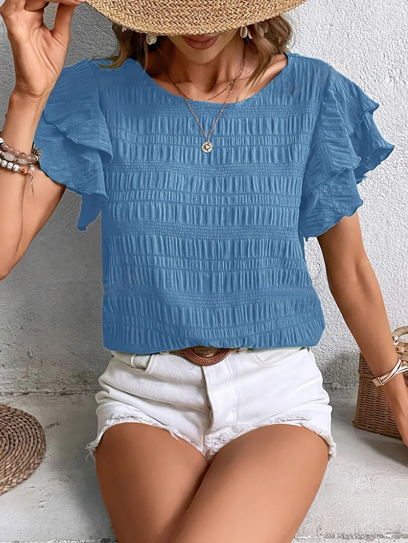 Women's Light & Breezy Blouse with Fun Ruffles