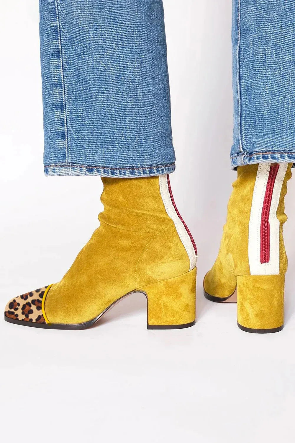 Women's Square toe heeled boots