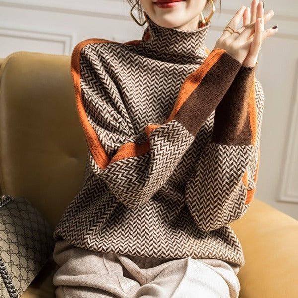 Women's Herringbone Luxe Turtleneck
