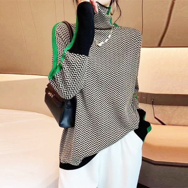 Women's Herringbone Luxe Turtleneck