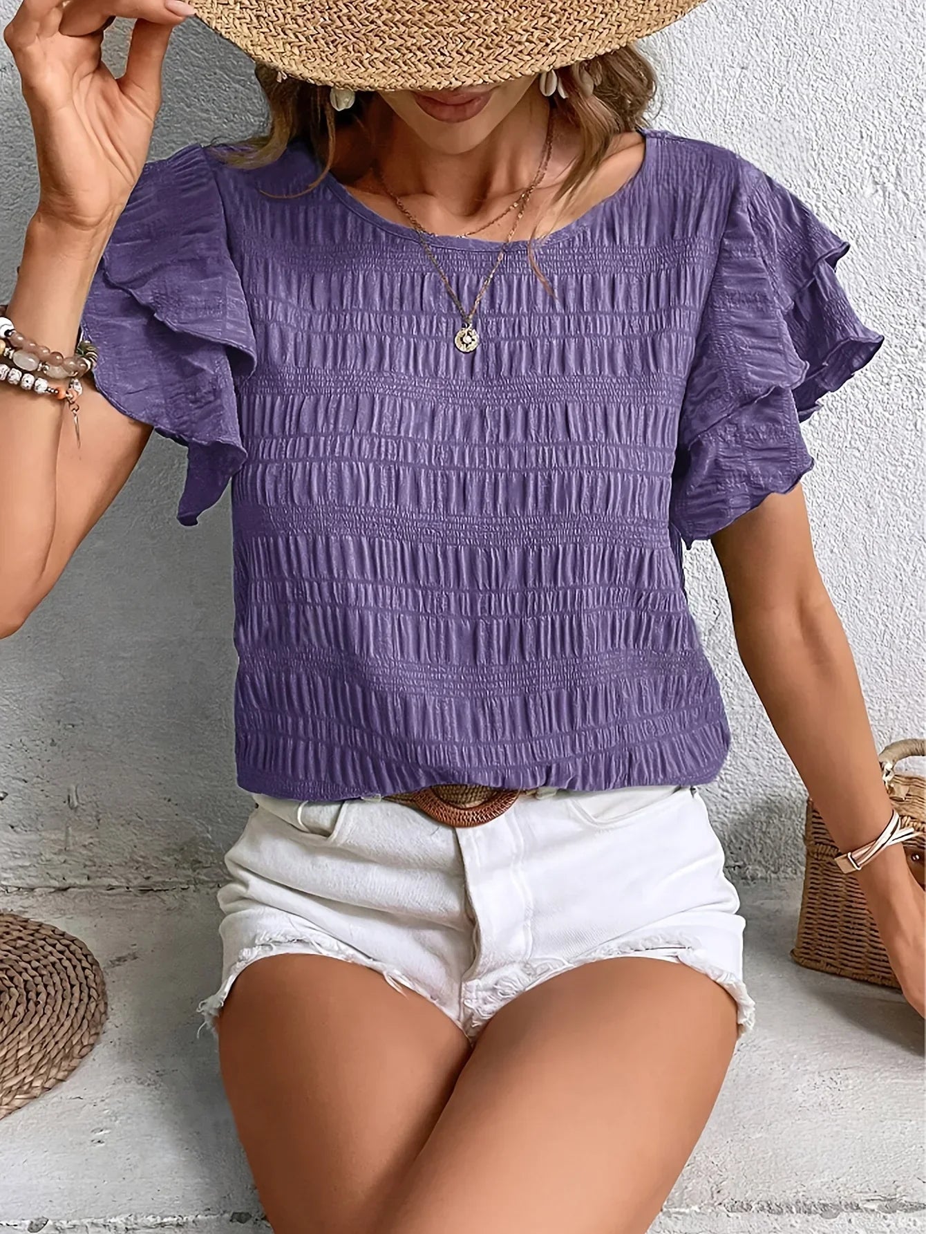 Women's Light & Breezy Blouse with Fun Ruffles