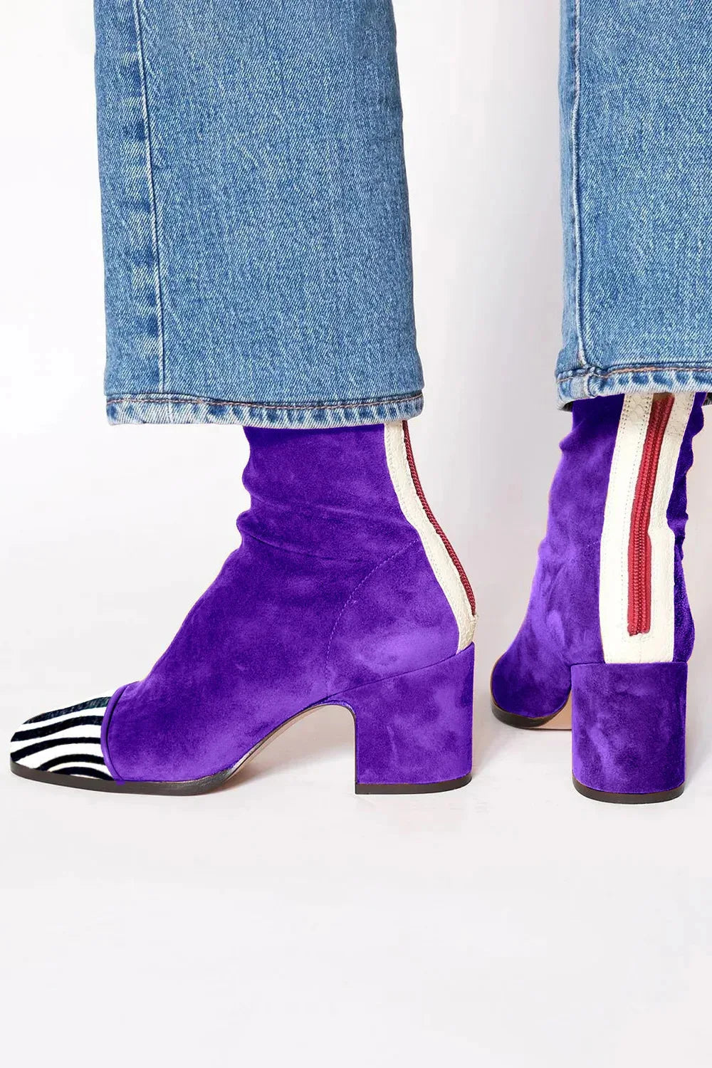 Women's Square toe heeled boots