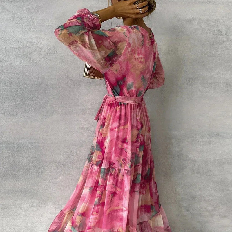 Women's Elegant Floral Handmade Dress