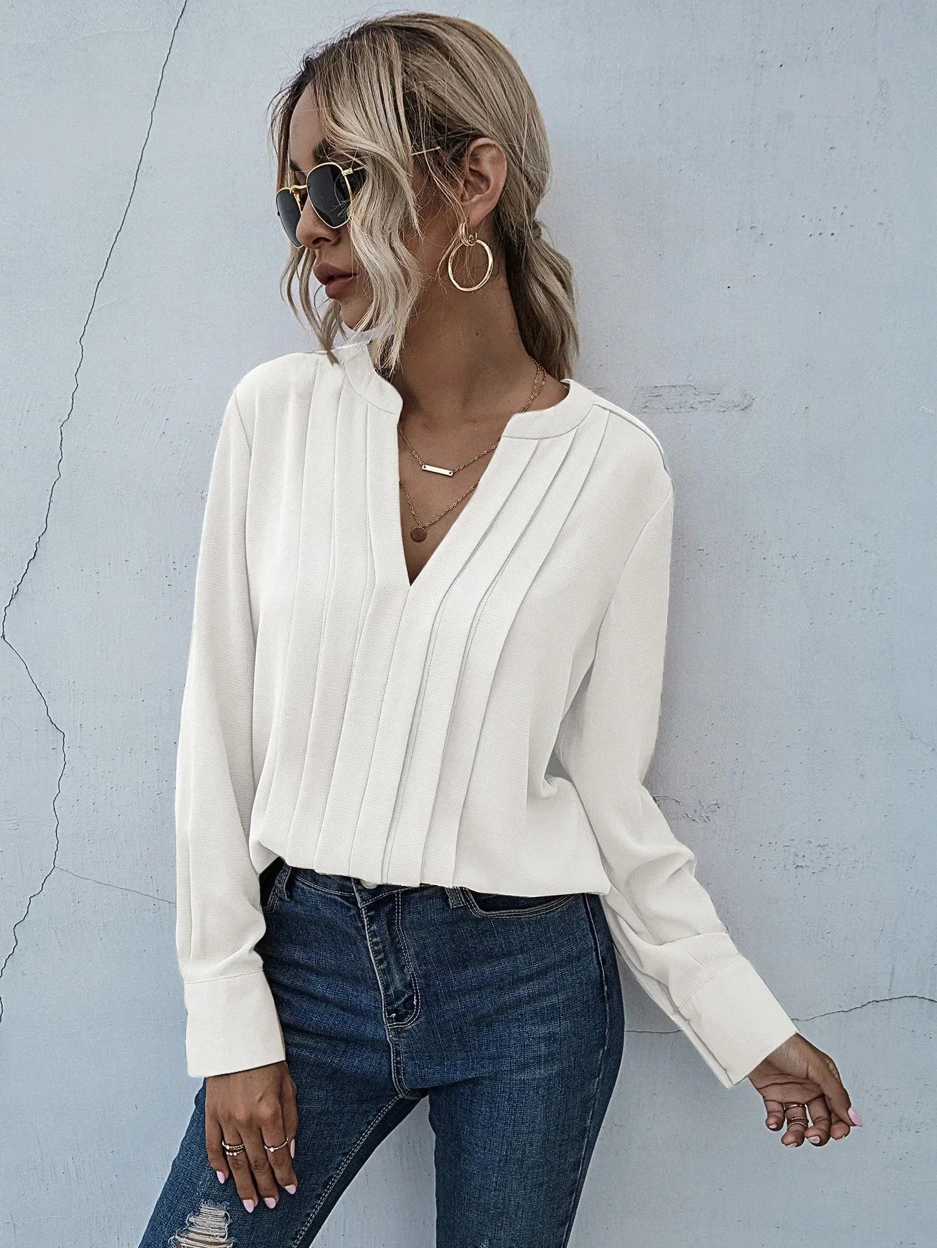 Women's Elegant Pleated Blouse