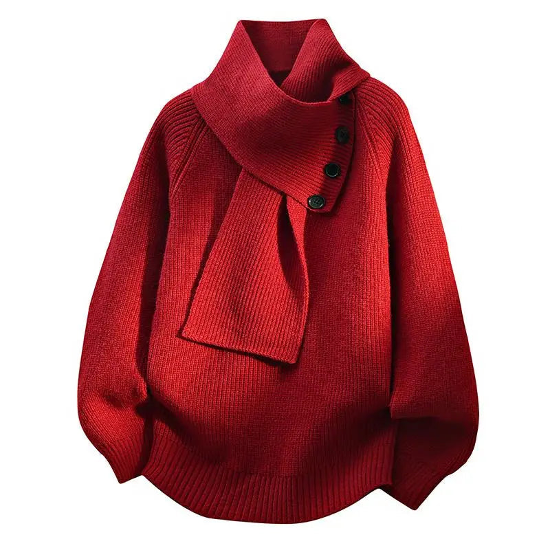 Women's Cozy Scarf-Neck Sweater
