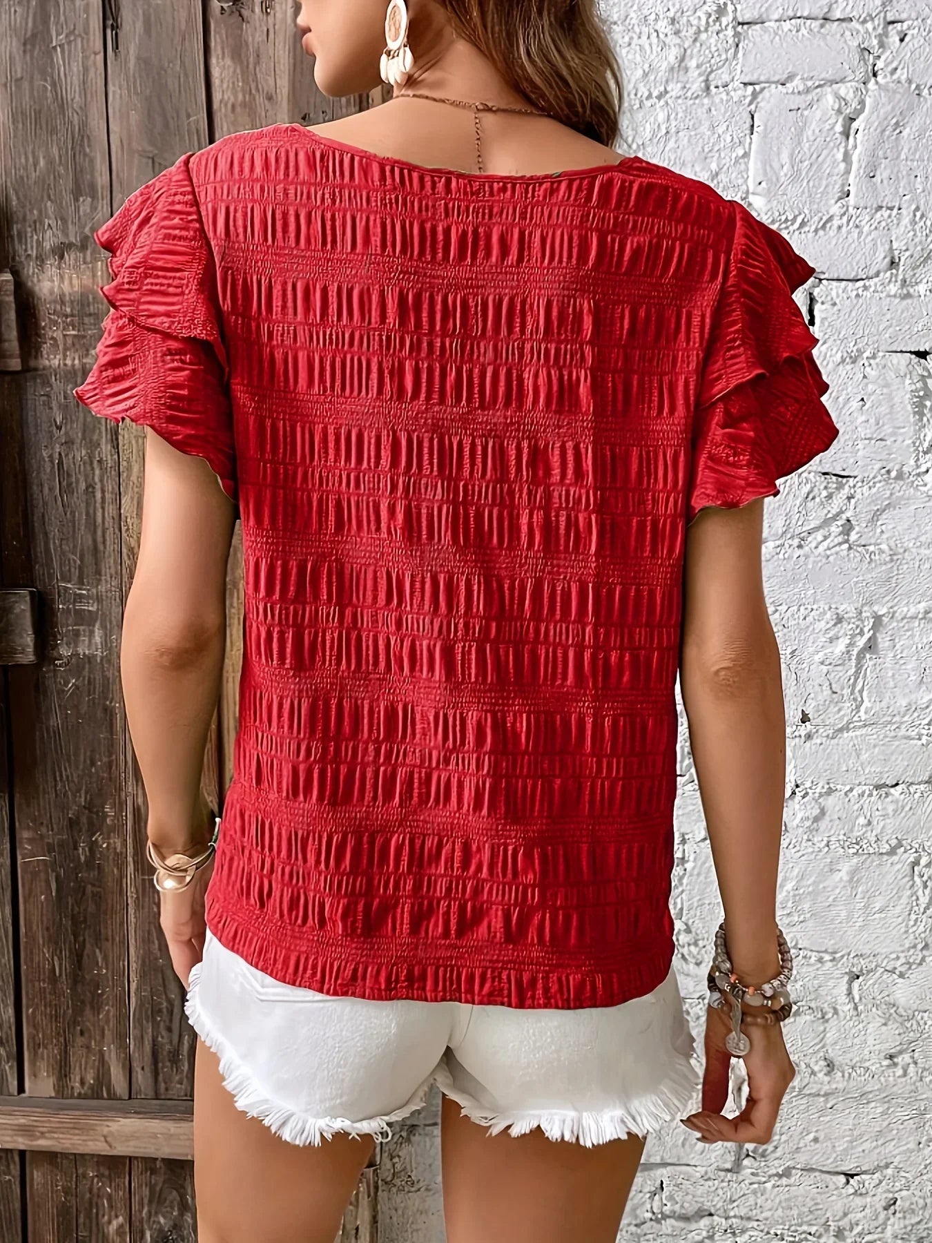 Women's Light & Breezy Blouse with Fun Ruffles