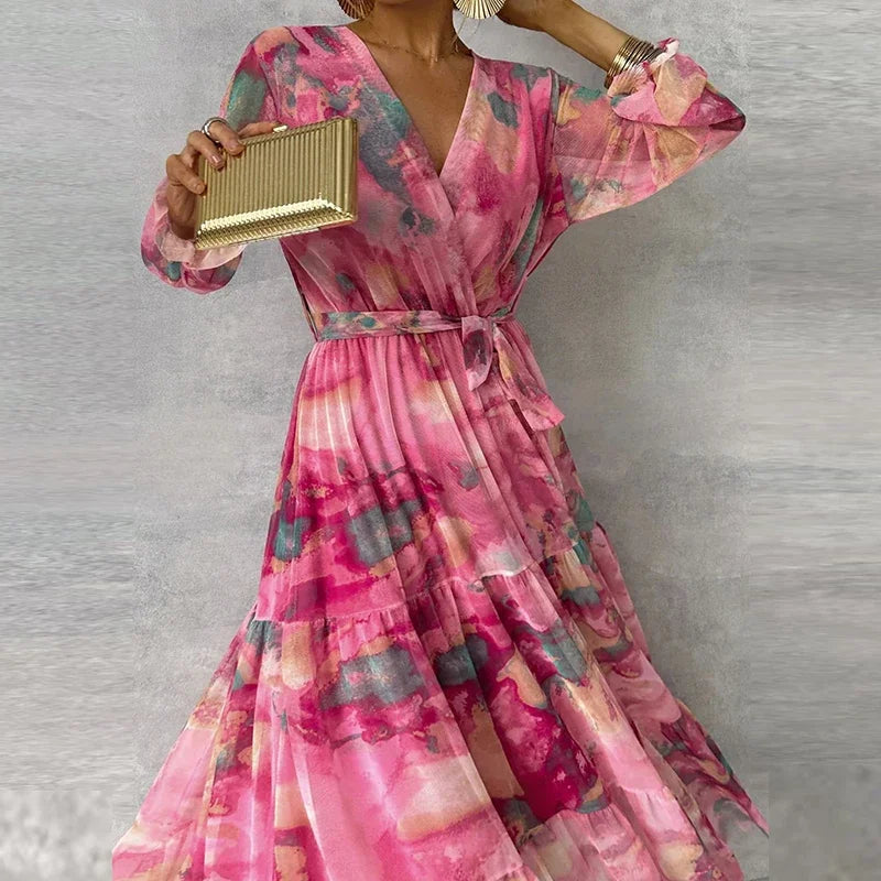 Women's Elegant Floral Handmade Dress