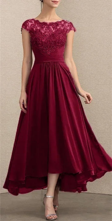 Women's Elegant Lace Chiffon Maxi Dress