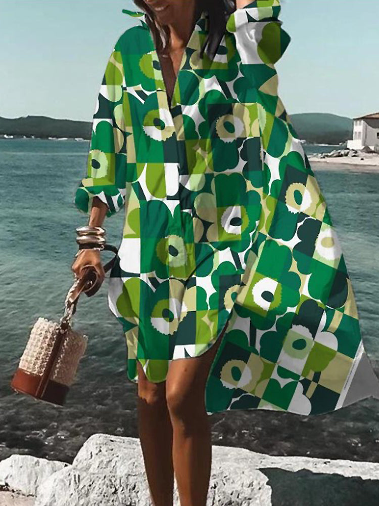 Women's Summer Midi Shirt Dress