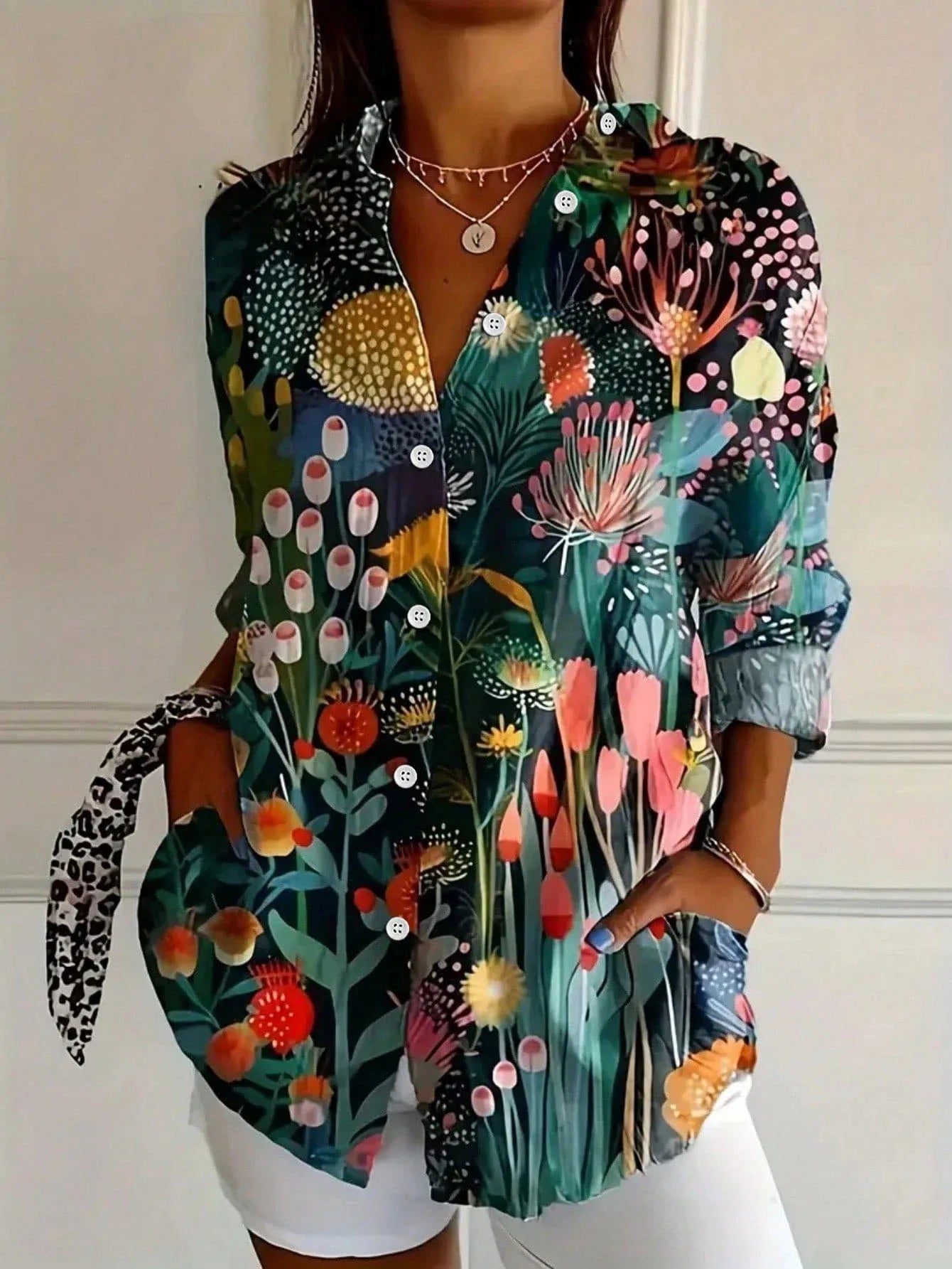 Women's Colorful Blouse with Playful Print