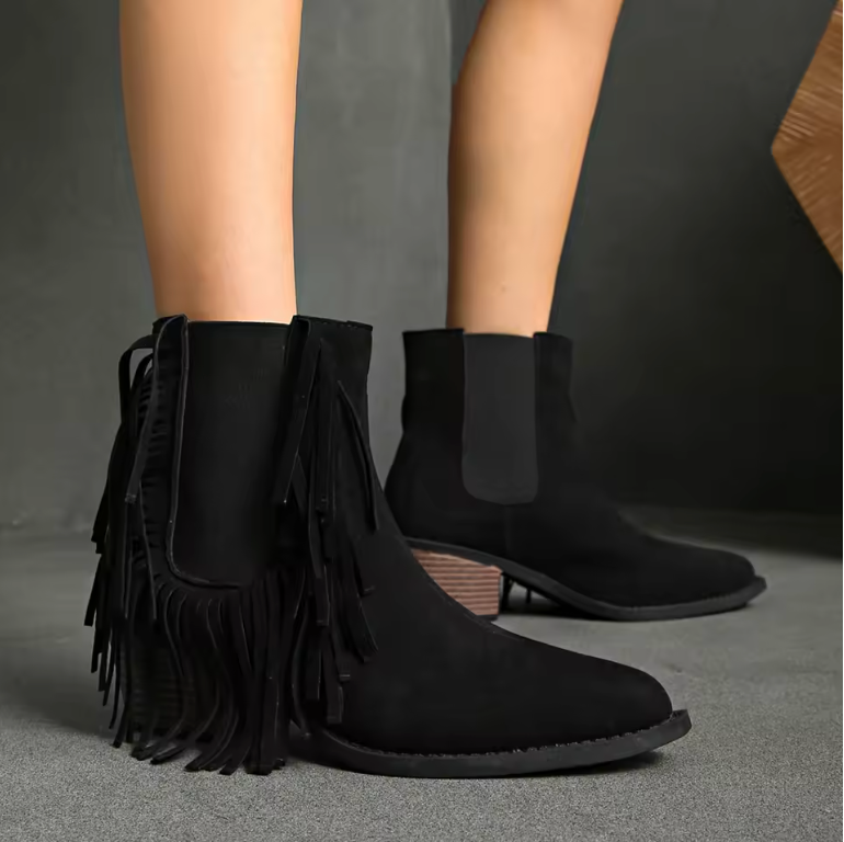 Women's Luxury Fringe Ankle Boots