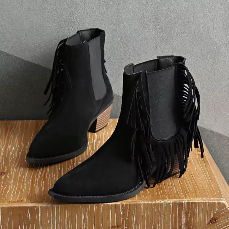 Women's Luxury Fringe Ankle Boots