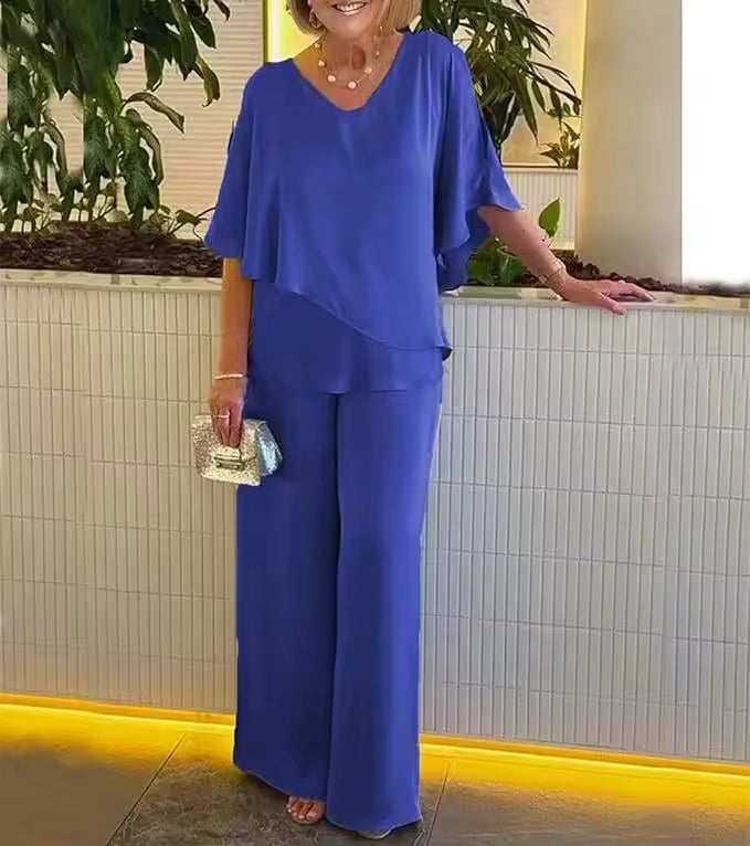 Women's Two-Piece Set with Elegant Flair