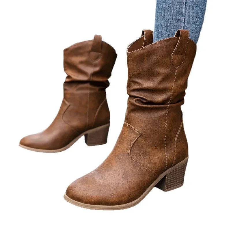 Women's Classic Mid-Calf Western Boots