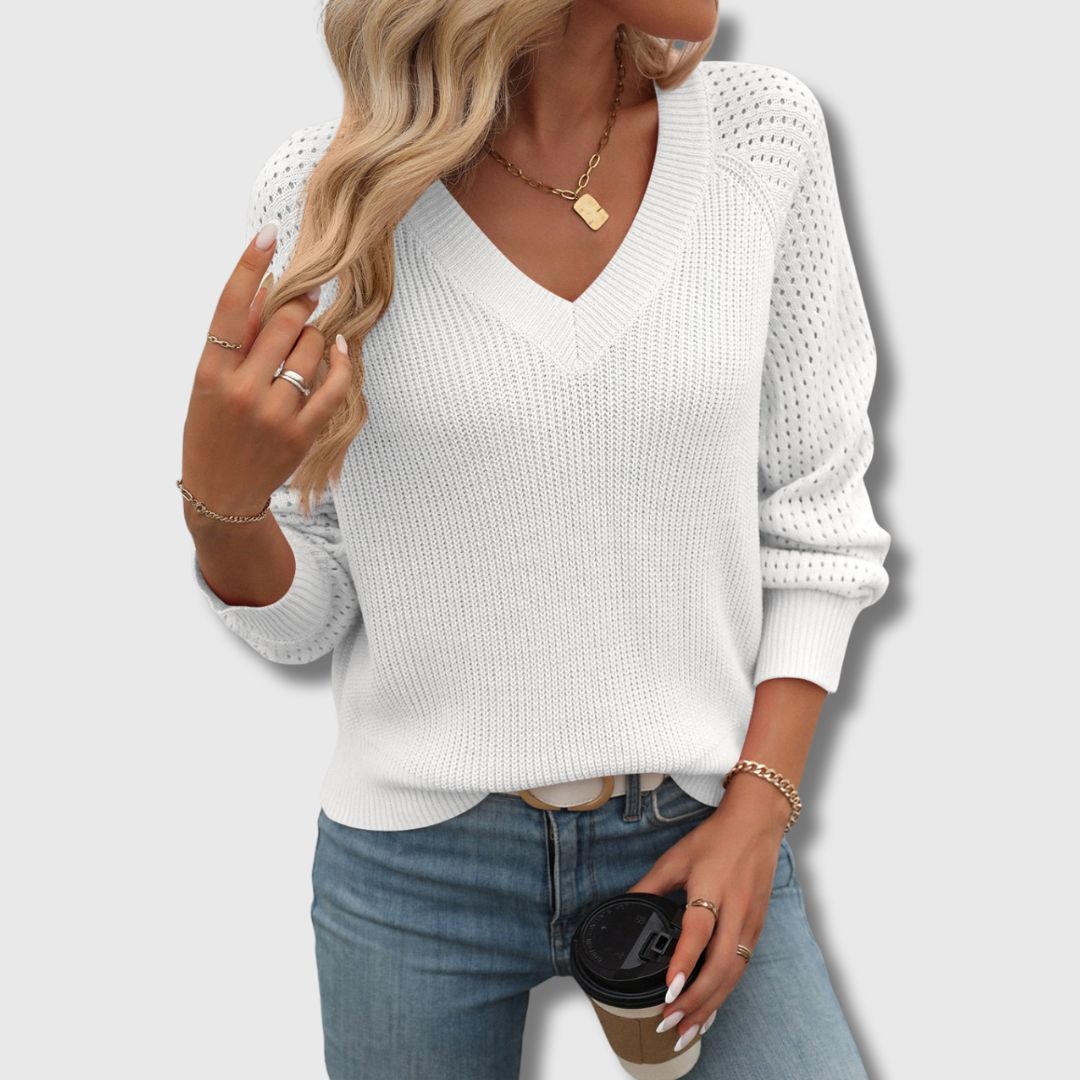 Women's Elegant V-Neck Sweater
