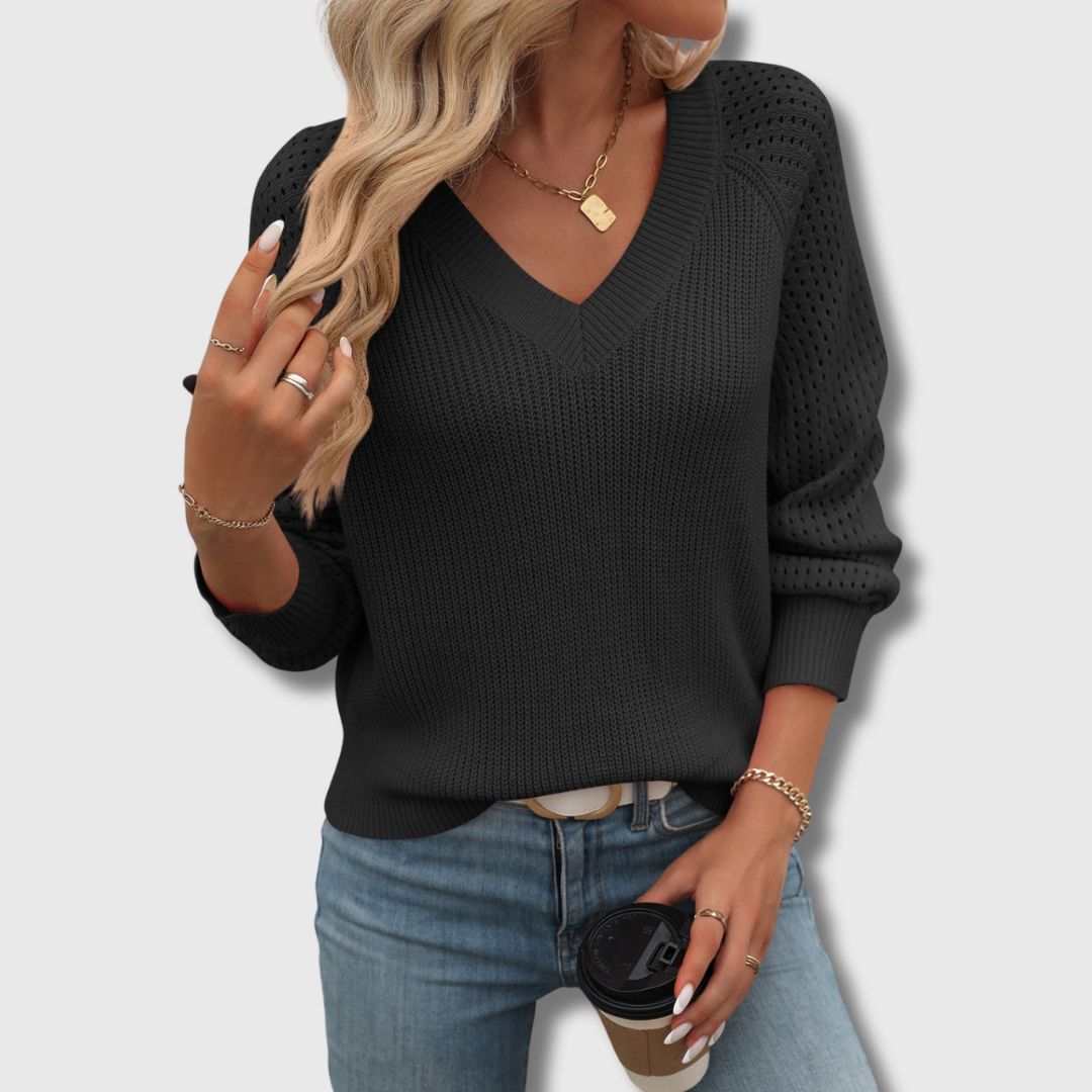 Women's Elegant V-Neck Sweater