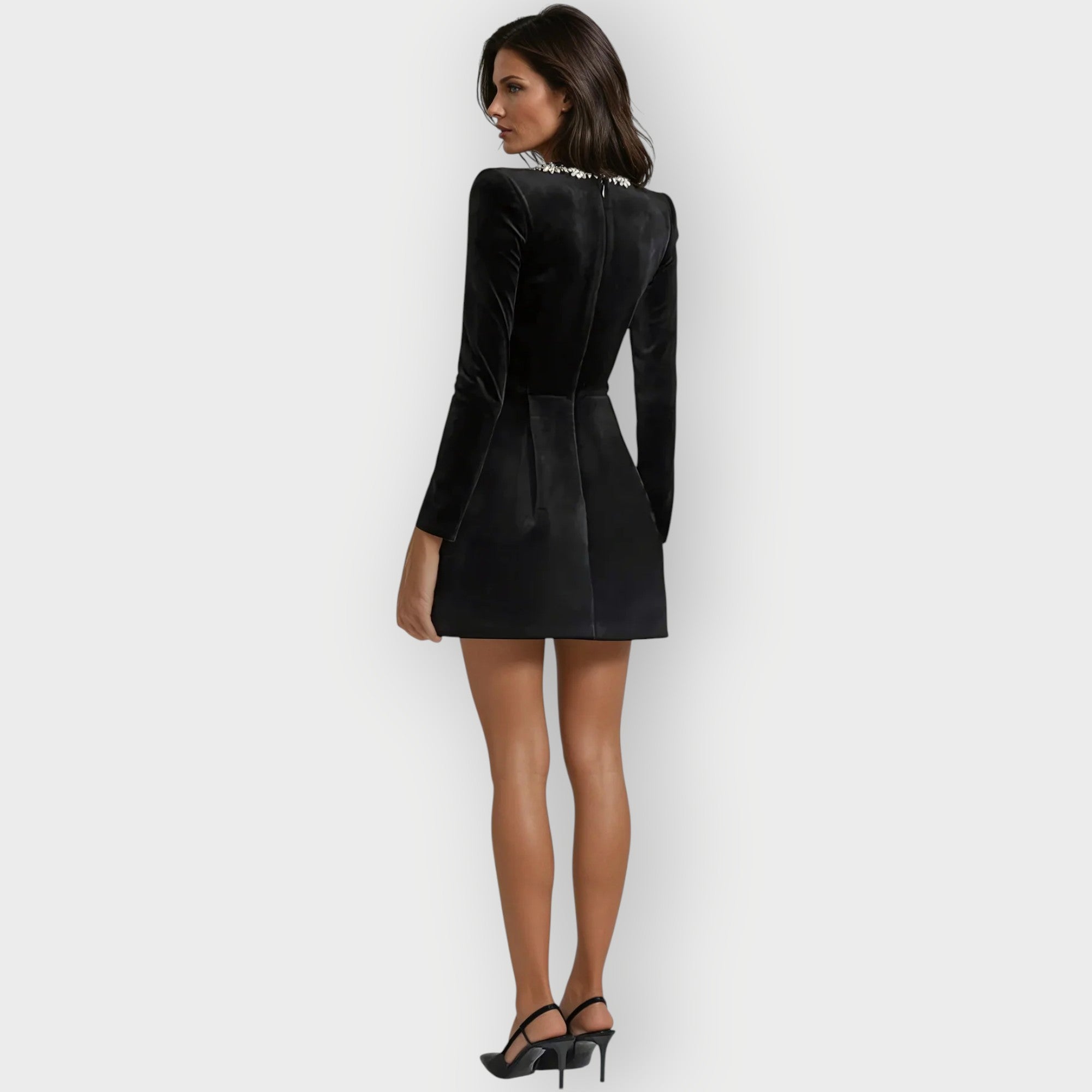 Women's Velvet Square-Neck Mini Dress
