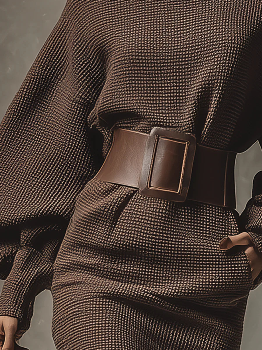 Women's Structured Belted Dress