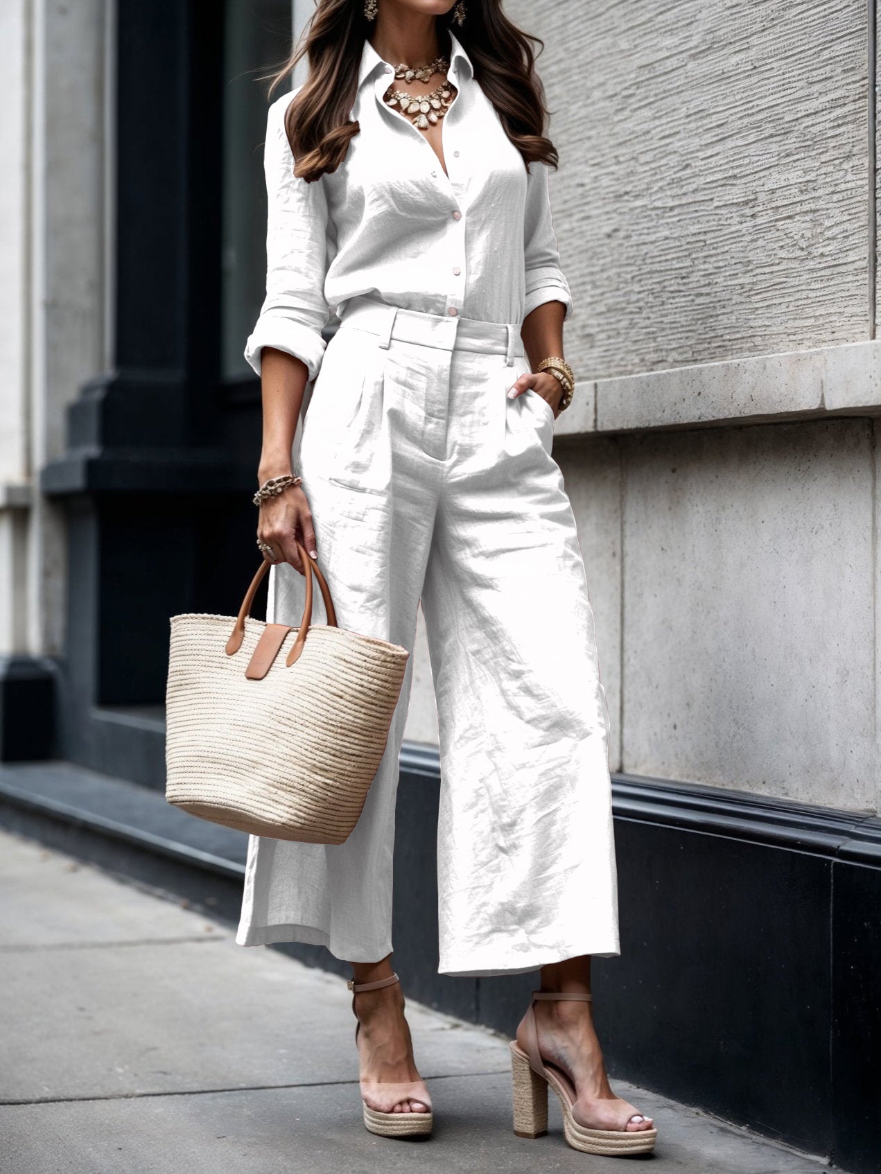 Women's Capri Pants and Loose Shirt Set