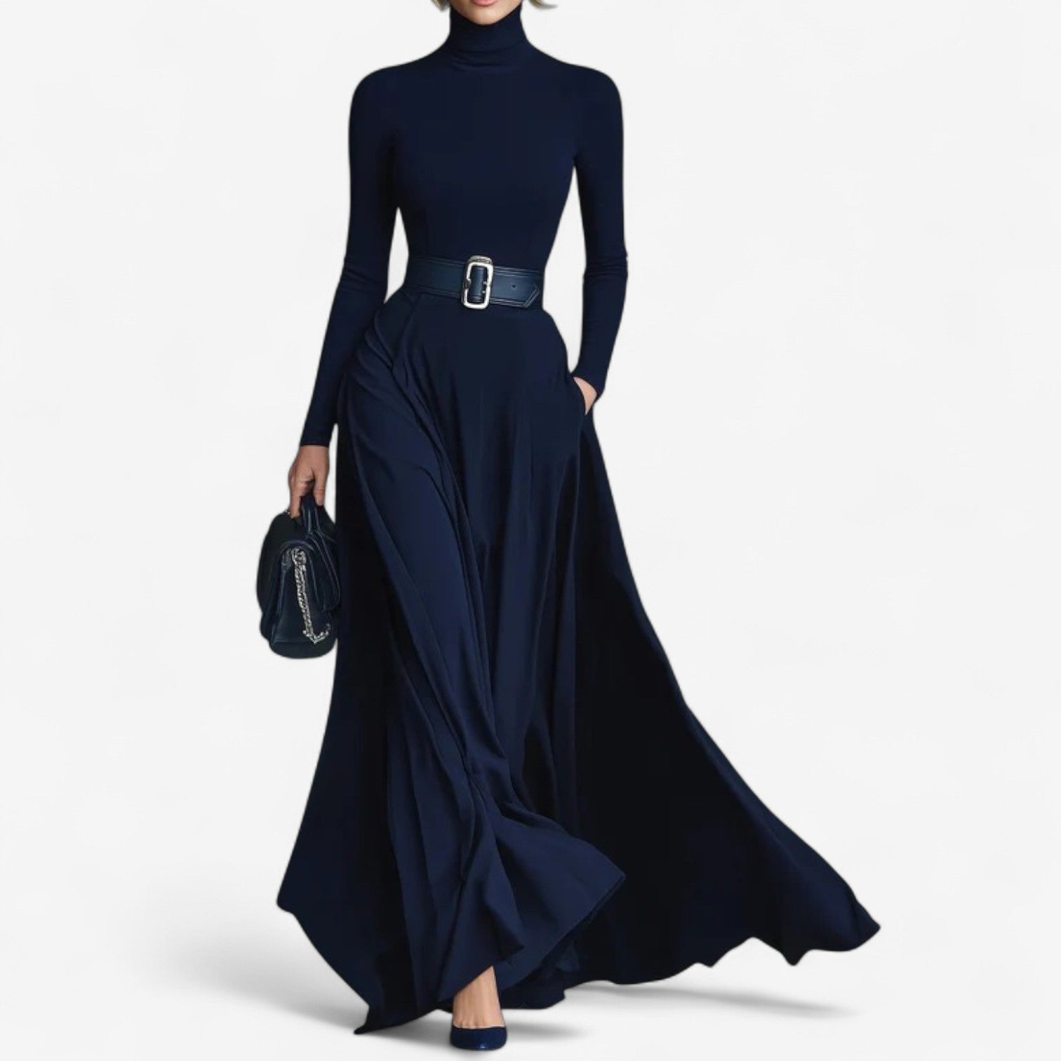 Women's High Neck Maxi Dress