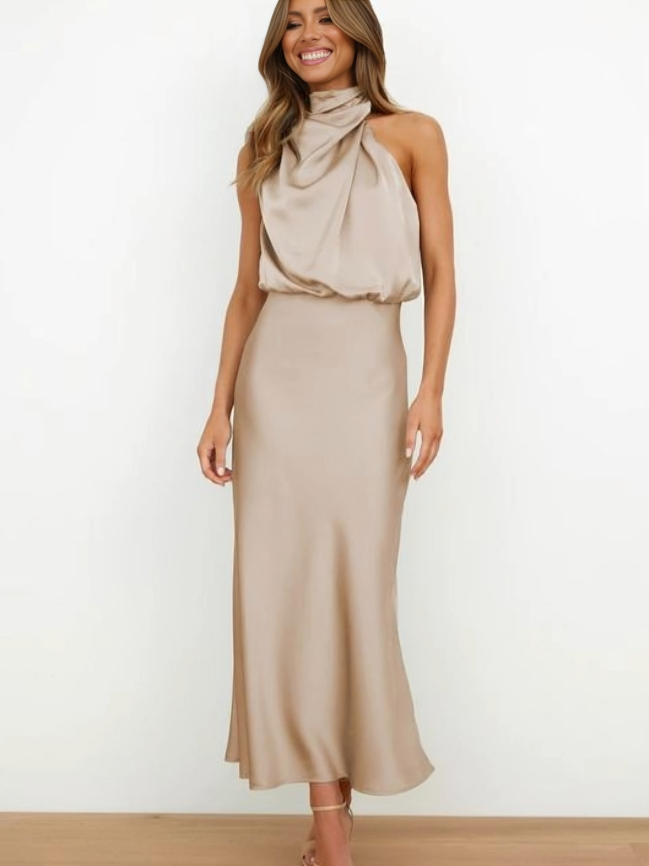 Women's Elegant Halter Evening Dress