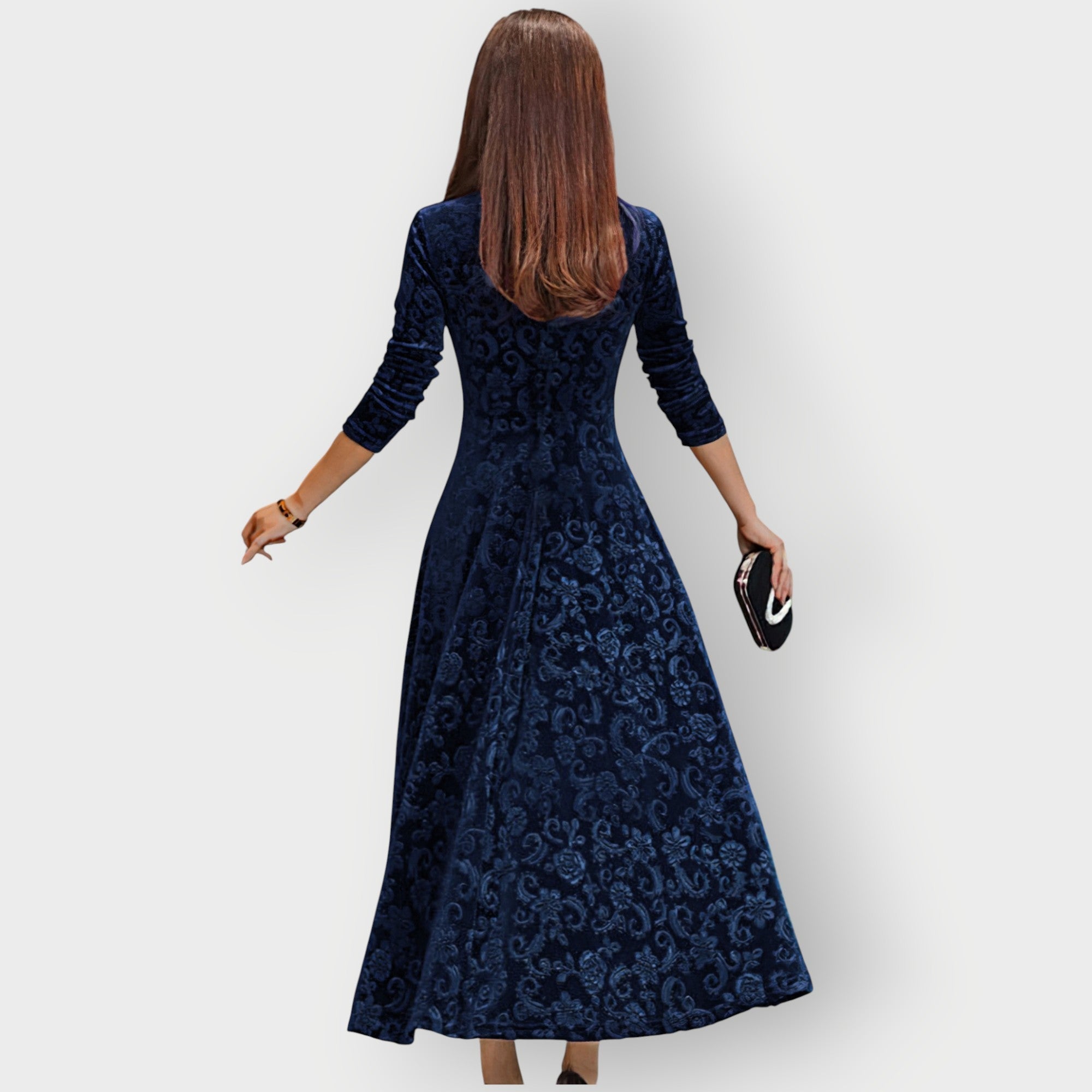 Women's Vintage Velvet Midi Dress