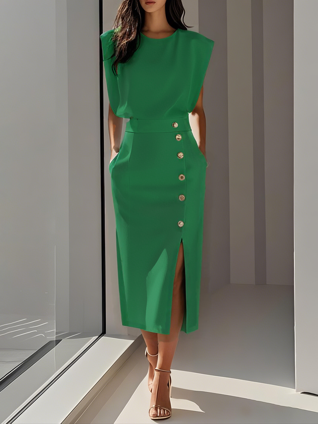 Women's Effortless Charm Midi Dress